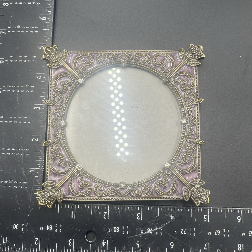 Lazuli Vintage 4x4 Frame Lavender‎ Enamel and Crystals - Picture 6 of 7